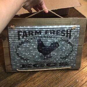 FARM Fresh Eggs shabby chic wooden sign